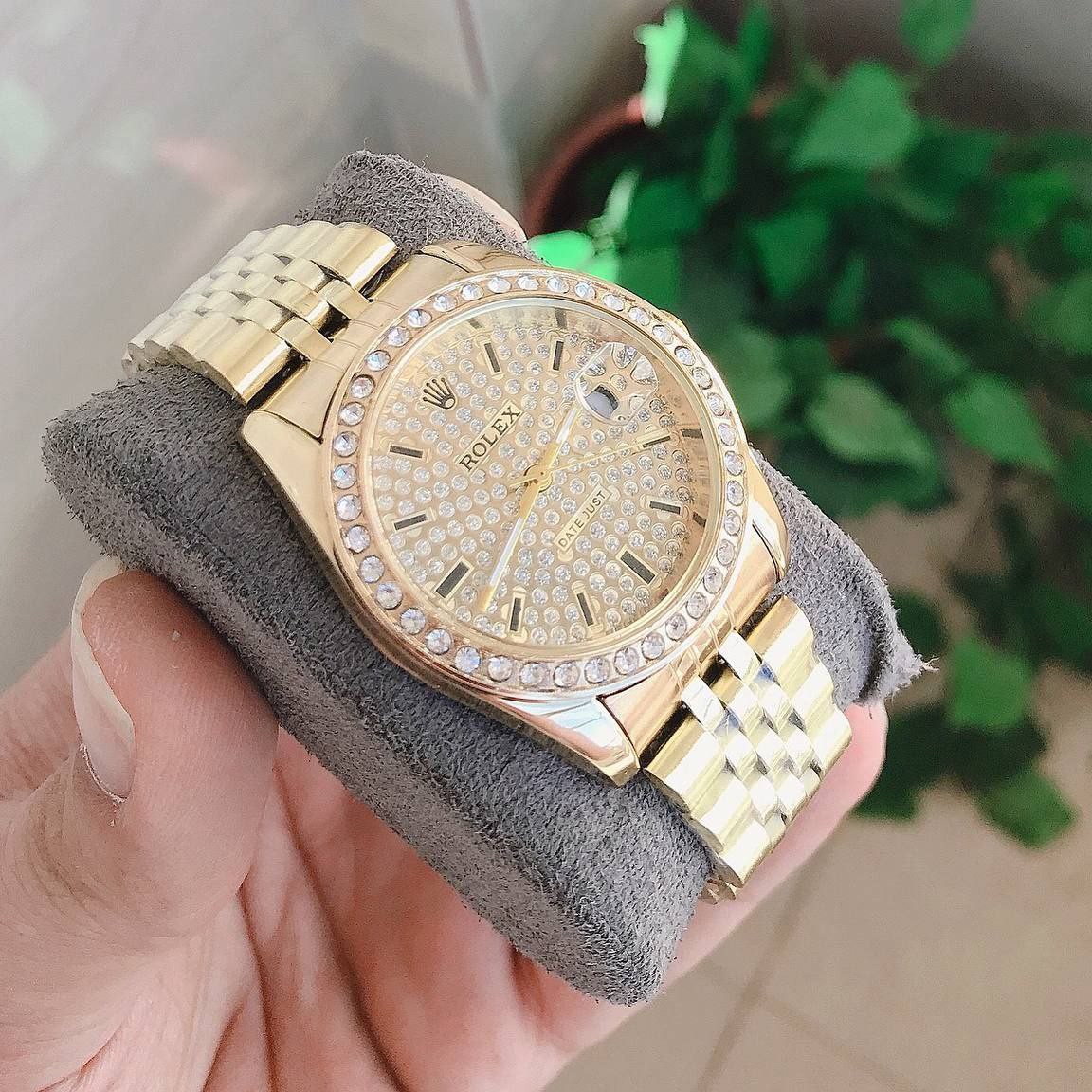 ساعت مردانه نگین دار مارک ROLEX تاریخدار کد 34706