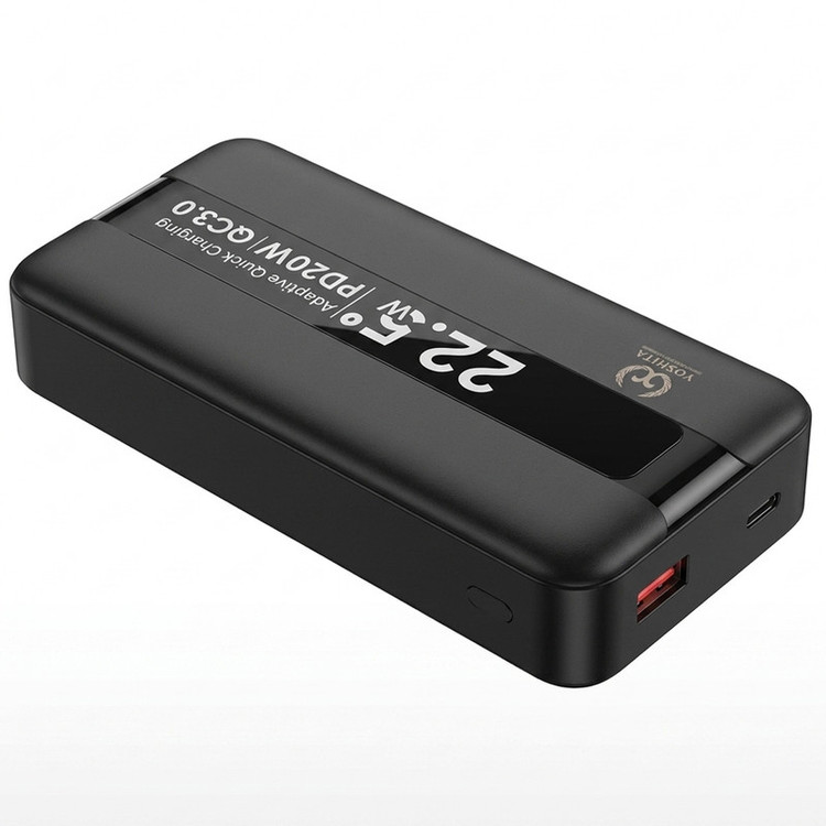 پاوربانک 22.5 وات یوشیتا مدل YP-021 ظرفیت 20000 میلیآمپرساعت به همراه سه عدد کابل USB-C/ لایتنینگ / USB-C