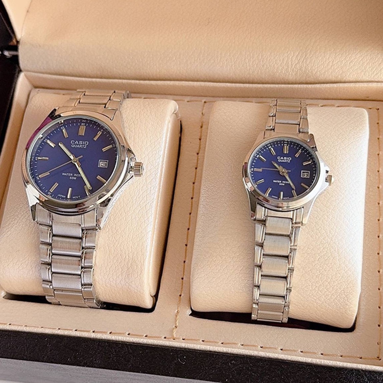 ساعت زنانه و مردانه قیمت تک کاسیو استیل تاریخ دار موتور ژاپن مارک معروف CASIO نمونه درجه یک ارسال رایگان