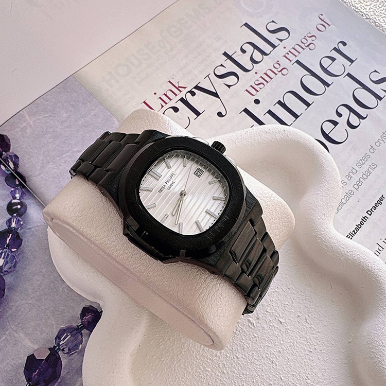 ساعت مچی مردانه هایکپی مارک فیلیپ PATEK PHILIPPE موتور ژاپن فول استیل رنگبندی مشکی و نقره ای رزگلد ارسال رایگان