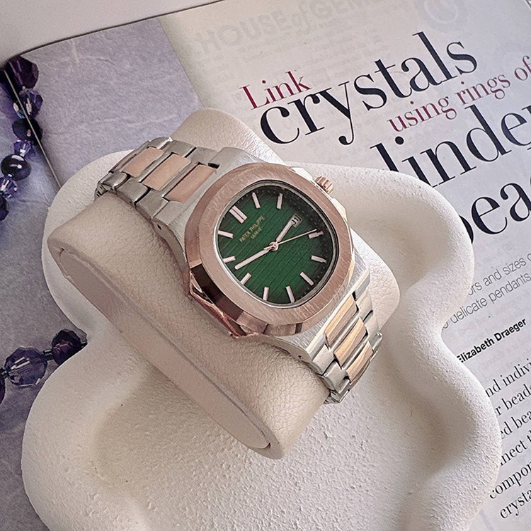 ساعت مچی مردانه هایکپی مارک فیلیپ PATEK PHILIPPE موتور ژاپن فول استیل رنگبندی مشکی و نقره ای رزگلد ارسال رایگان