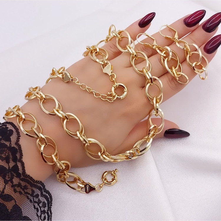 سرویس حلقه ای طرح طلا با قفل ملوانی