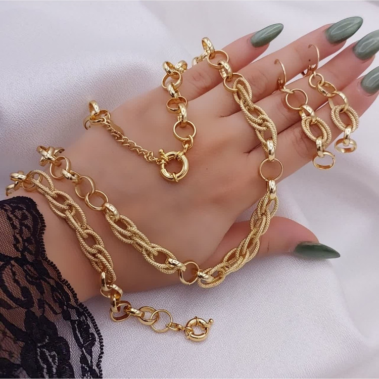 سرویس حلقه ای طرح طلا با قفل ملوانی