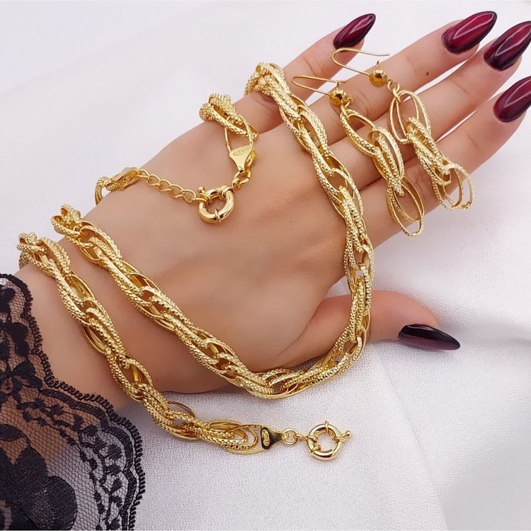 سرویس حلقه ای طرح طلا با قفل ملوانی