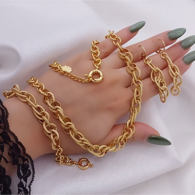 سرویس حلقه ای طرح طلا با قفل ملوانی