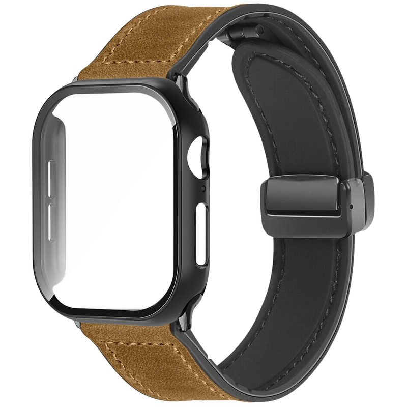 بند اسپریگ مدل Magnetic Soft Leather GLS مناسب برای اپل واچ 40mm سری 4/5/6/Se به همراه کاور