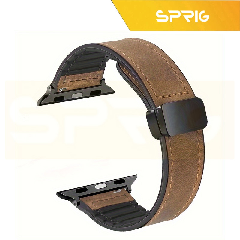 بند اسپریگ مدل Magnetic Soft Leather GLS مناسب برای اپل واچ 40mm سری 4/5/6/Se به همراه کاور
