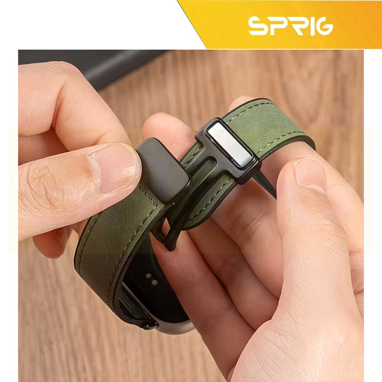 بند اسپریگ مدل Magnetic Soft Leather GLS مناسب برای اپل واچ 40mm سری 4/5/6/Se به همراه کاور