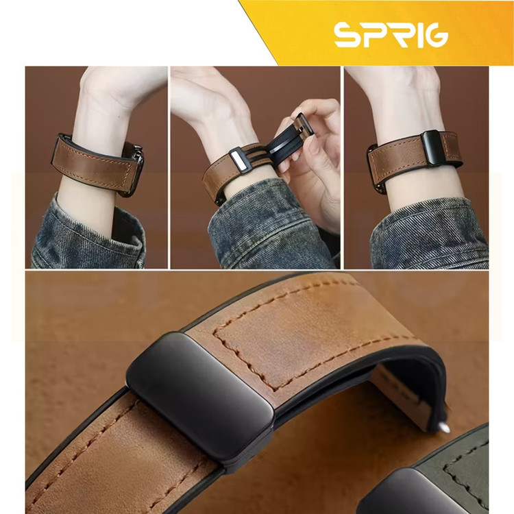 بند اسپریگ مدل Magnetic Soft Leather GLS مناسب برای اپل واچ 40mm سری 4/5/6/Se به همراه کاور