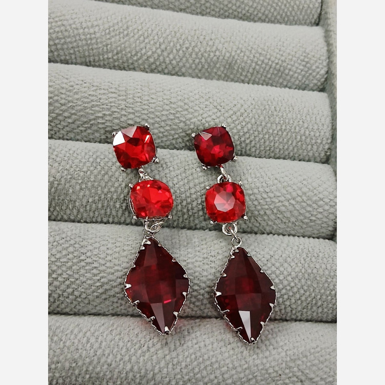 گوشواره جواهری مدل زارا لوزی