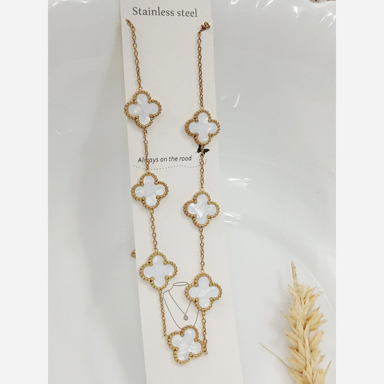 گردنبند مارک استیل رنگ ثابت مدل سفید