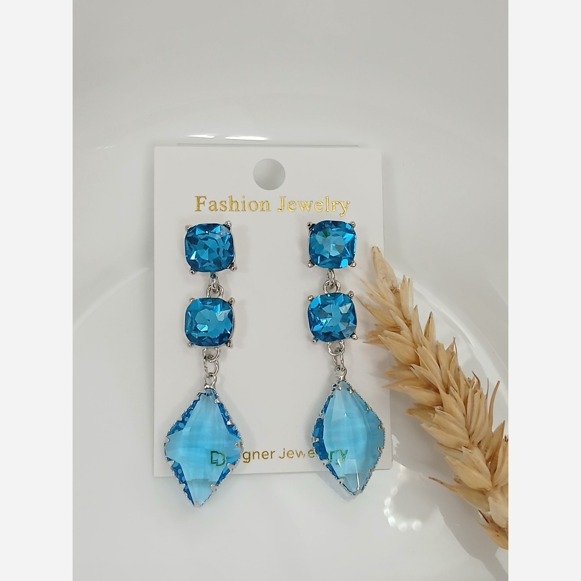 گوشواره زارا رنگ آبی رنگ ثابت مجلسی