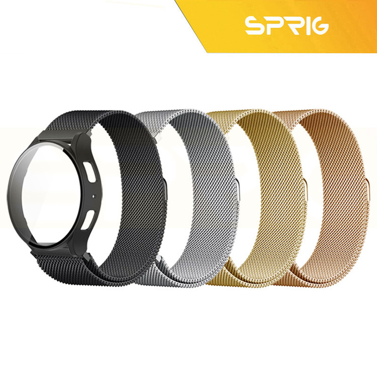 بند اسپریگ مدل Milanese SP Guard مناسب برای ساعت هوشمند سامسونگ Galaxy Watch 4 44mm به همراه کاور