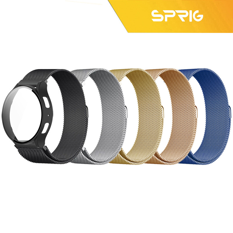 بند اسپریگ مدل Milanese SP Guard مناسب برای ساعت هوشمند سامسونگ Galaxy Watch 4 44mm به همراه کاور