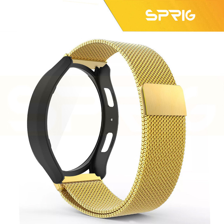 بند اسپریگ مدل Milanese SP Guard مناسب برای ساعت هوشمند سامسونگ Galaxy Watch 4 44mm به همراه کاور