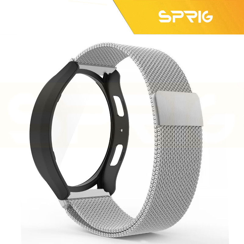 بند اسپریگ مدل Milanese SP Guard مناسب برای ساعت هوشمند سامسونگ Galaxy Watch 4 44mm به همراه کاور