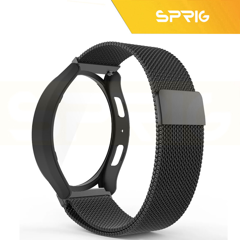 بند اسپریگ مدل Milanese SP Guard مناسب برای ساعت هوشمند سامسونگ Galaxy Watch 4 44mm به همراه کاور