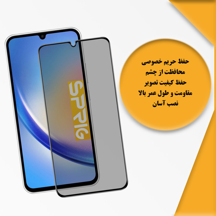 محافظ صفحه نمایش حریم شخصی اسپریگ مدل PRV_SP مناسب برای گوشی موبایل سامسونگ Galaxy F12 / F23 5G / F04 4G / A04e بسته دو عددی