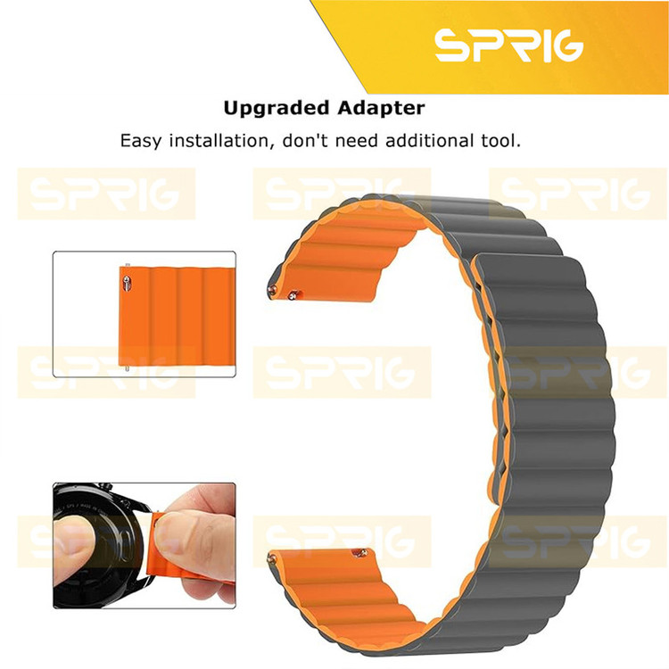 بند اسپریگ مدل Silicone Magnetic Link GRY TW مناسب برای ساعت هوشمند ایمیکی SF1 / SF1E / SE1 / ST1