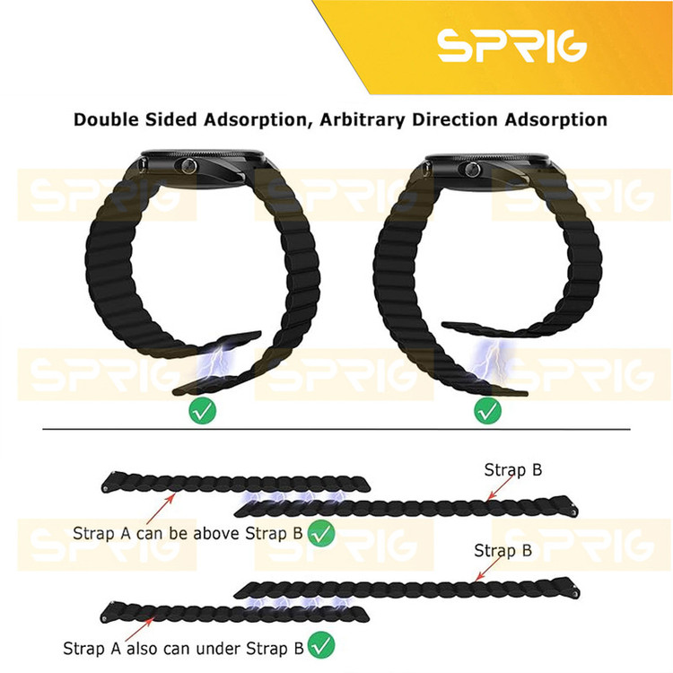 بند اسپریگ مدل Silicone Magnetic Link GRY TW مناسب برای ساعت هوشمند ایمیکی SF1 / SF1E / SE1 / ST1