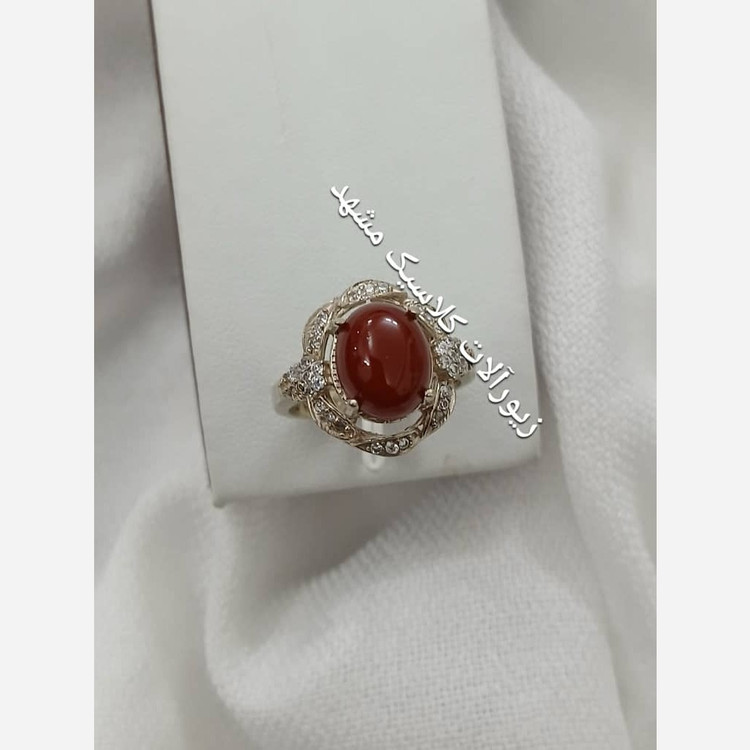 انگشتر عقیق نقره ای زنانه