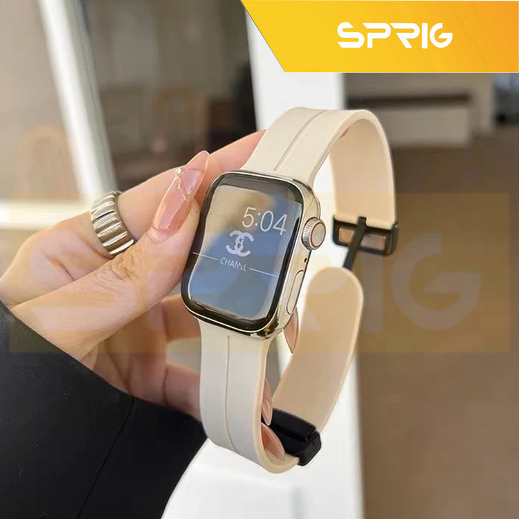 بند اسپریگ مدل Magnetic silicon مناسب برای اپل واچ سری اپل واچ Ultra 2 49mm