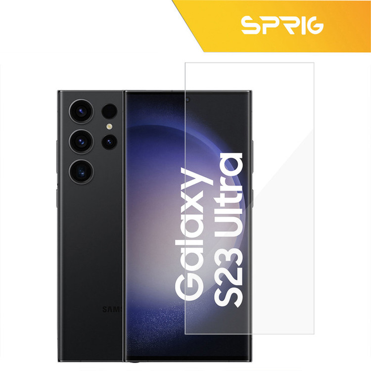 محافظ لنز دوربین اسپریگ مدل 3D-UV مناسب برای گوشی موبایل سامسونگ Galaxy S23 Ultra به همراه محافظ صفحه نمایش