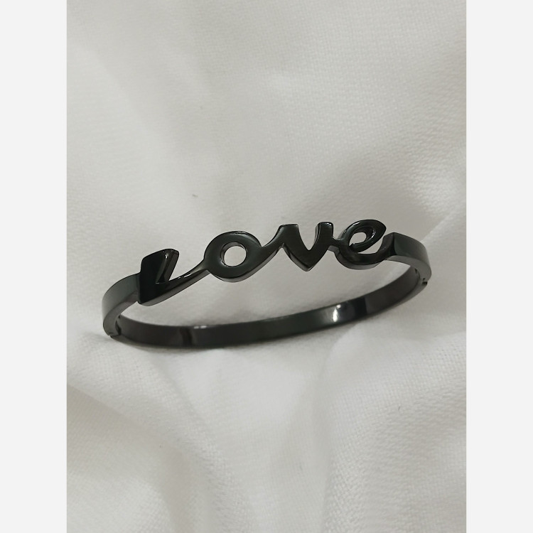 دستبند مشکی النگویی LovE