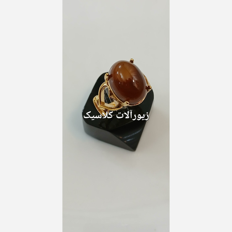 انگشتر عقیق رکاب قلبی ساده