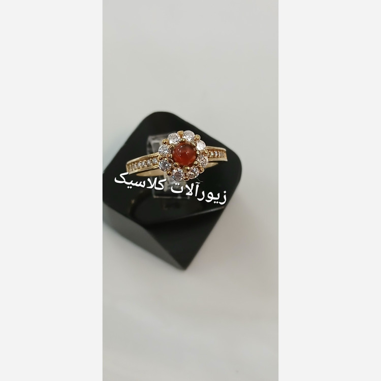 انگشتر عقیق ظریف نگین دار