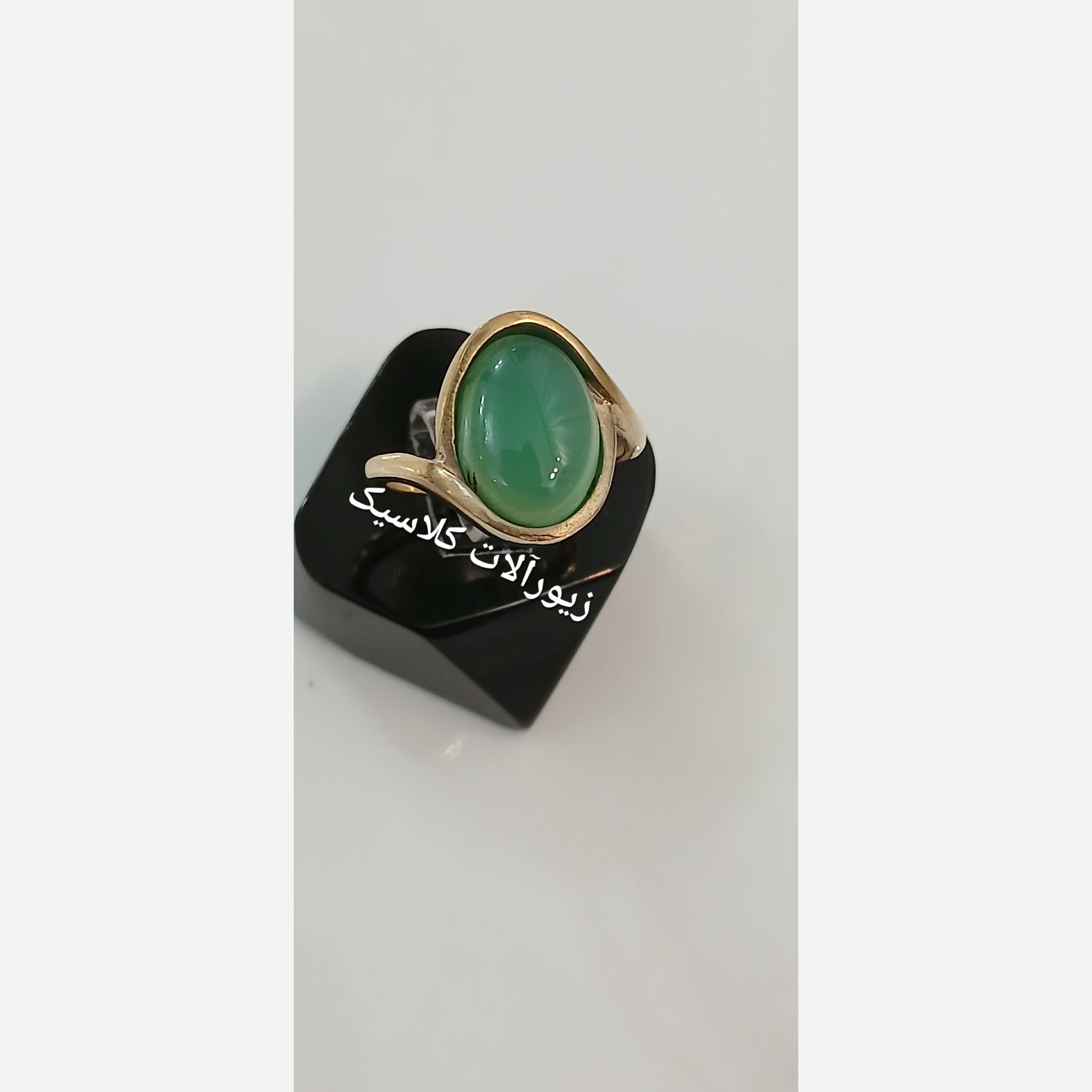 انگشتر زنانه عقیق سبز ساده