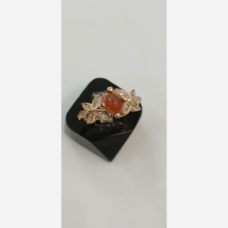 انگشتر برگی عقیق سنگ اصلی