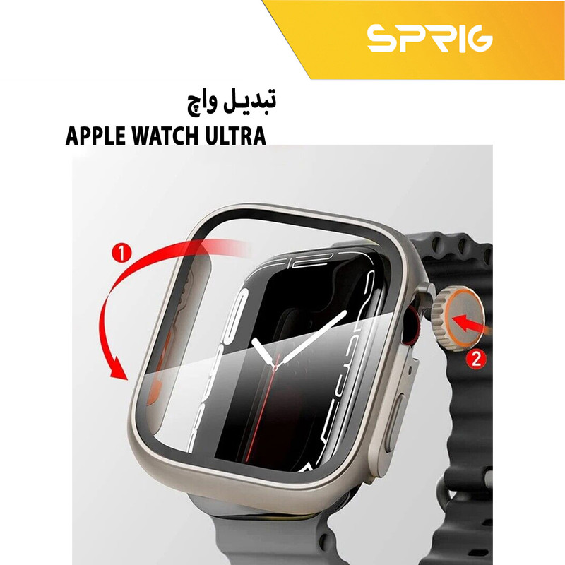 کاور اسپریگ مدل face-off مناسب برای اپل واچ Series 4 44mm / Series 5 44mm / Series 6 44mm به همراه محافظ صفحه نمایش