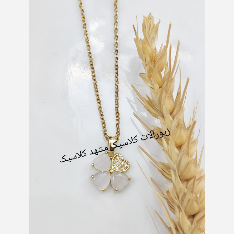 گردنبند استیل مات سفید مات