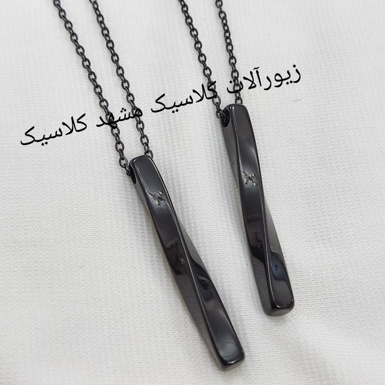 گردنبند ست مکعب عشق پیچ مشکی استیل