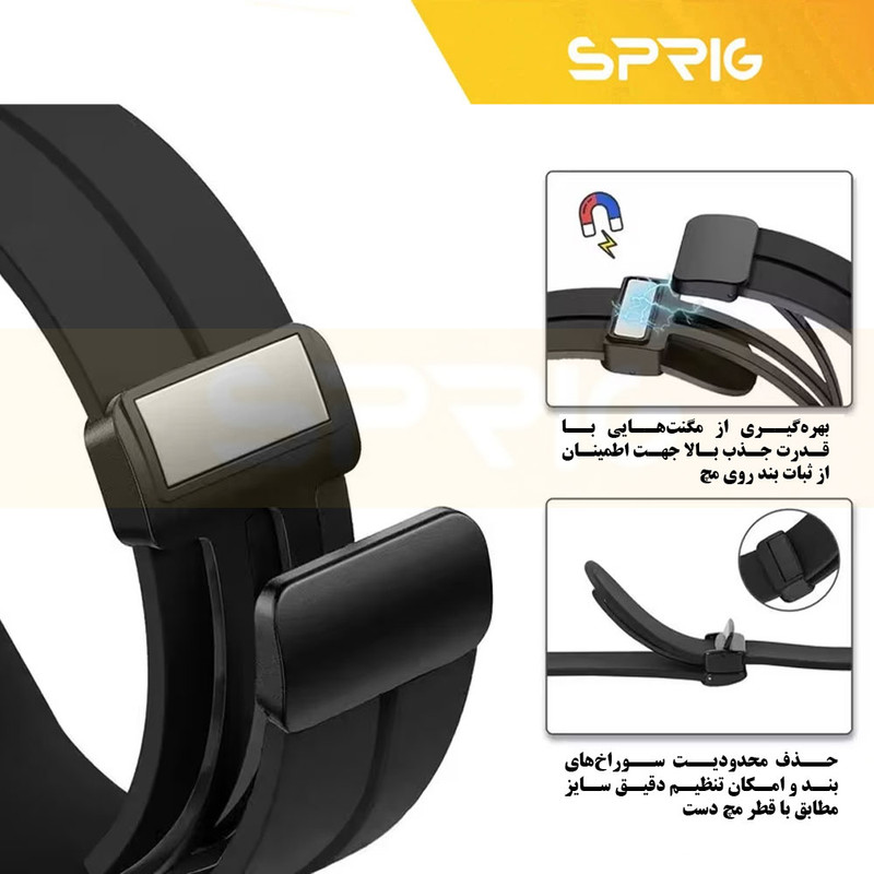بند اسپریگ مدل Silic-Magnet مناسب برای ساعت هوشمند کیسلکت Lora / Lora 2 / Lora 3 (20mm)