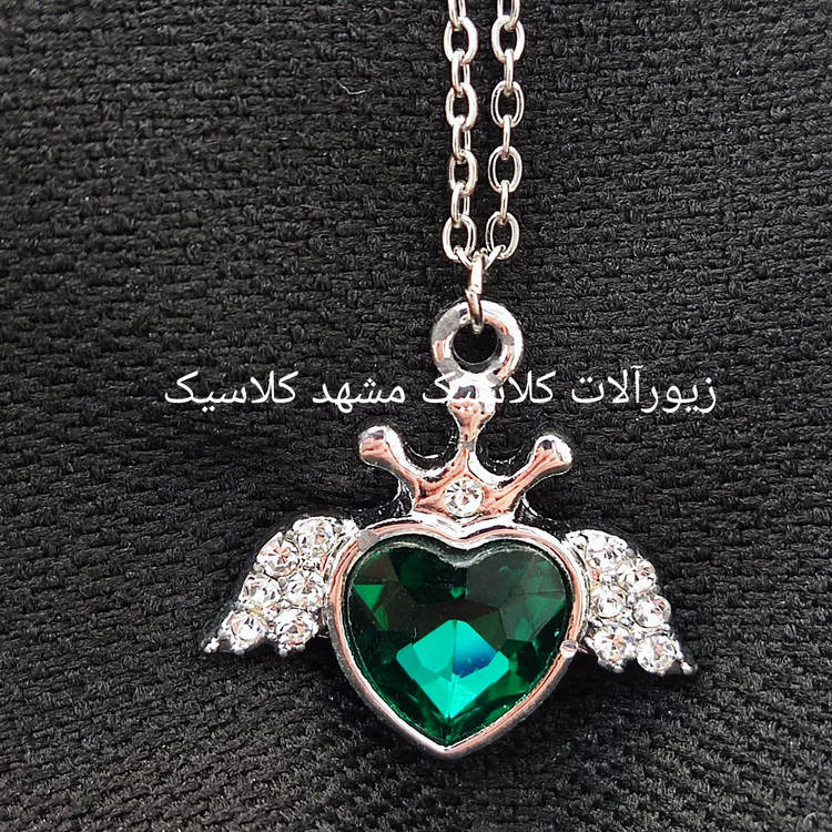گردنبند نقره ای بال فرشته قلبی