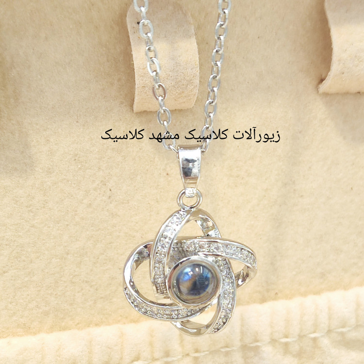 گردنبند نقره ای تلسکوپی نقره ای خفن
