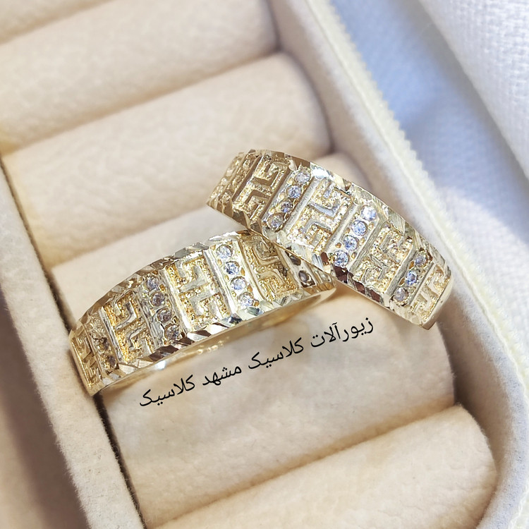 حلقه ست طلا روس خفن نگین دار تراش