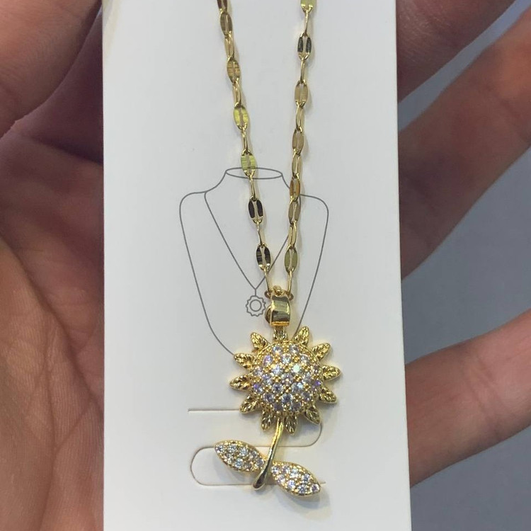 گردنبند چرخشی گل طرح گل
