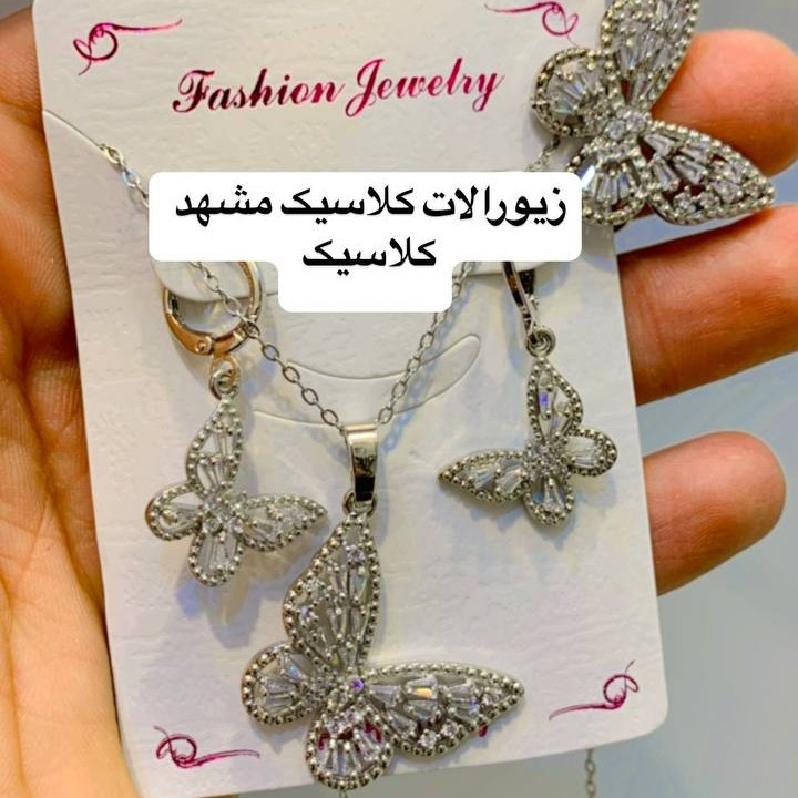 سرویس نقره ای پروانه فول نگین