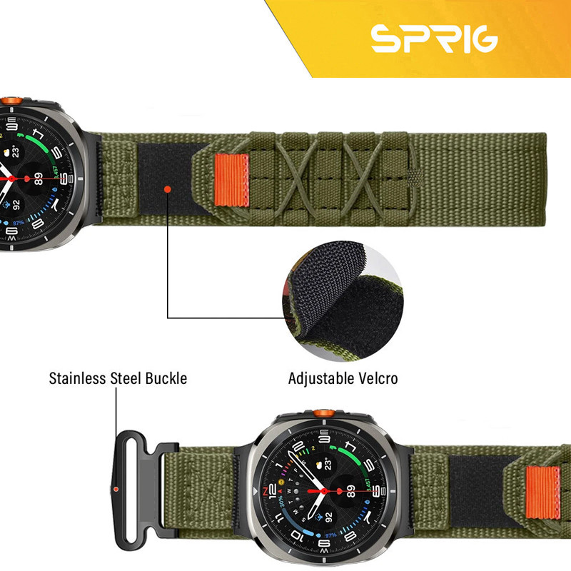 بند اسپریگ مدل Nylon Outdoor W9 مناسب برای ساعت هوشمند سامسونگ Galaxy Watch 9 44mm