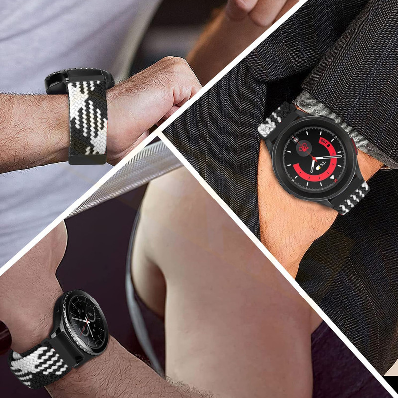 بند اسپریگ مدل Braided MAG BL-WH مناسب برای ساعت هوشمند سامسونگ GalaxyWatch 4 40mm / Watch 5 40mm به همراه کاور