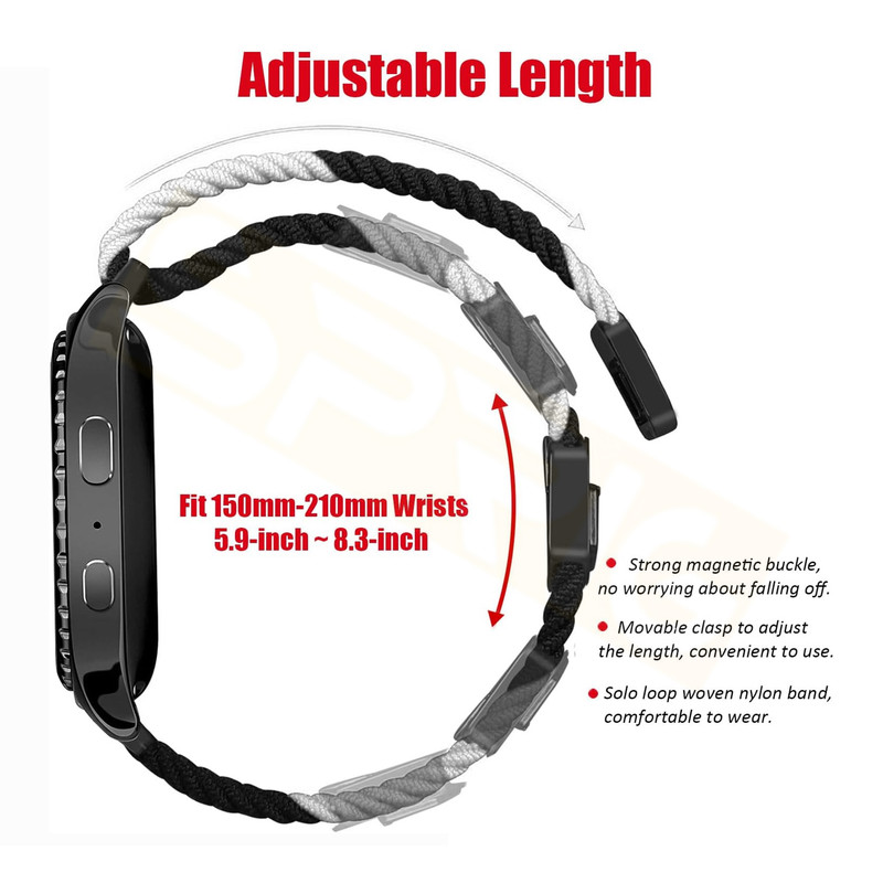 بند اسپریگ مدل Braided MAG BL-WH مناسب برای ساعت هوشمند سامسونگ GalaxyWatch 4 40mm / Watch 5 40mm به همراه کاور