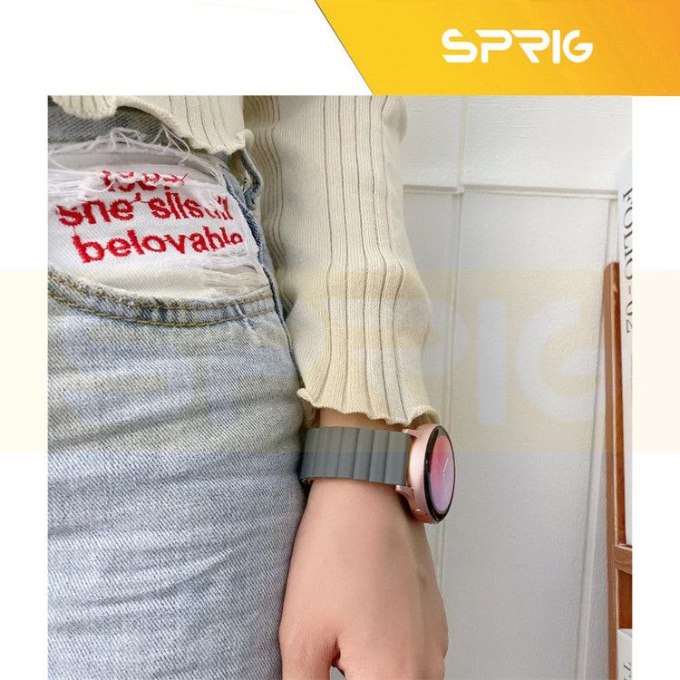 بند اسپریگ مدل Silicone Magnetic Link GRY مناسب برای ساعت هوشمند سامسونگ Watch 3 size 41mm / Galaxy Watch 4 40mm / watch 4 42mm / watch 4 44mm / watch 4 46mm