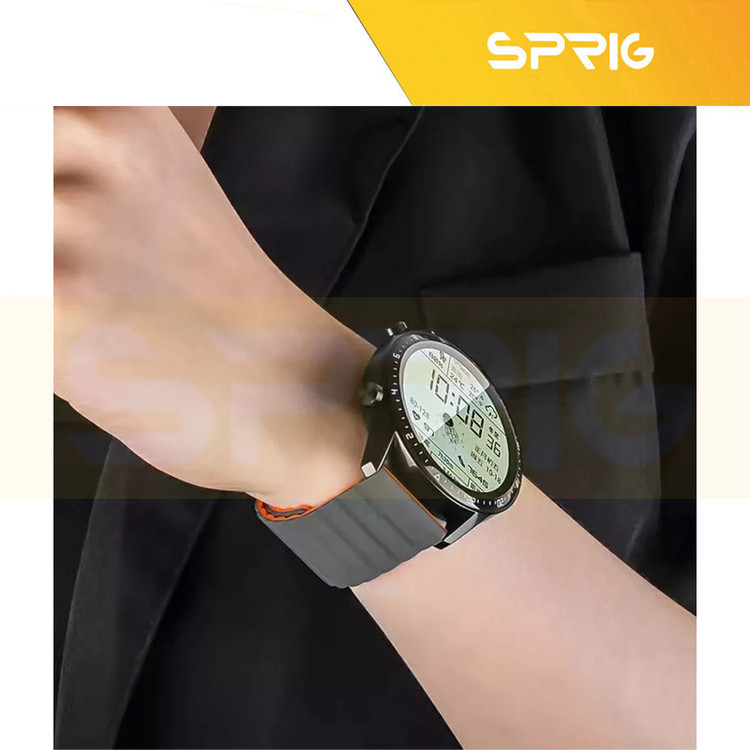 بند اسپریگ مدل Silicone Magnetic Link GRY مناسب برای ساعت هوشمند سامسونگ Watch 3 size 41mm / Galaxy Watch 4 40mm / watch 4 42mm / watch 4 44mm / watch 4 46mm
