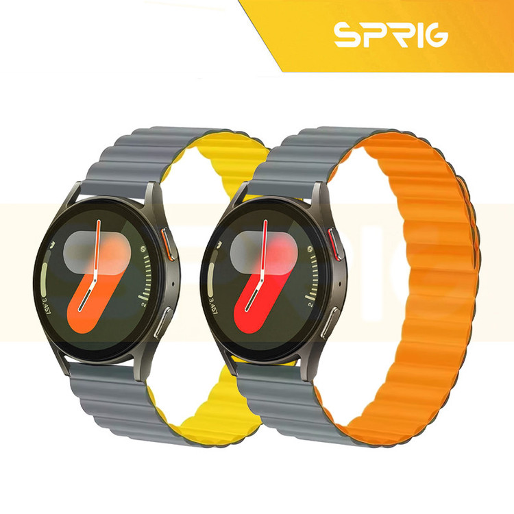 بند اسپریگ مدل Silicone Magnetic Link GRY مناسب برای ساعت هوشمند سامسونگ Watch 3 size 41mm / Galaxy Watch 4 40mm / watch 4 42mm / watch 4 44mm / watch 4 46mm