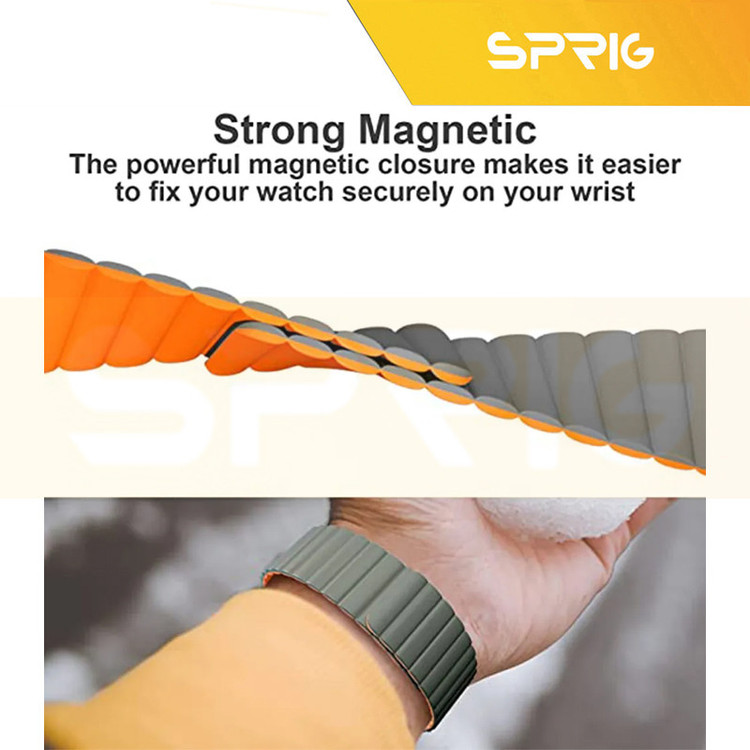 بند اسپریگ مدل Silicone Magnetic Link GRY مناسب برای ساعت هوشمند سامسونگ Watch 3 size 41mm / Galaxy Watch 4 40mm / watch 4 42mm / watch 4 44mm / watch 4 46mm