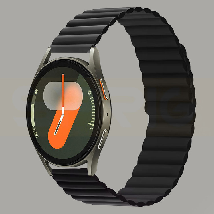 بند اسپریگ مدل Silicone Magnetic Link GRY مناسب برای ساعت هوشمند سامسونگ Watch 3 size 41mm / Galaxy Watch 4 40mm / watch 4 42mm / watch 4 44mm / watch 4 46mm