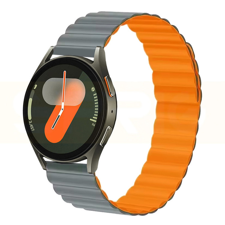 بند اسپریگ مدل Silicone Magnetic Link GRY مناسب برای ساعت هوشمند سامسونگ Watch 3 size 41mm / Galaxy Watch 4 40mm / watch 4 42mm / watch 4 44mm / watch 4 46mm